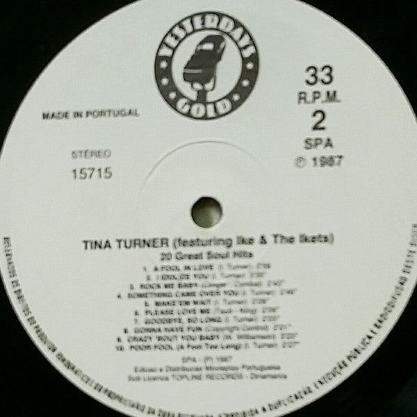 Tina Turner Featuring Ike Turner & The Ikettes : 20 Great Soul Hits (LP, Comp)