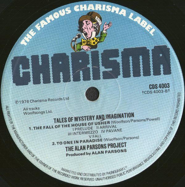 The Alan Parsons Project : Tales Of Mystery And Imagination  (LP, Album, RE, Blu)
