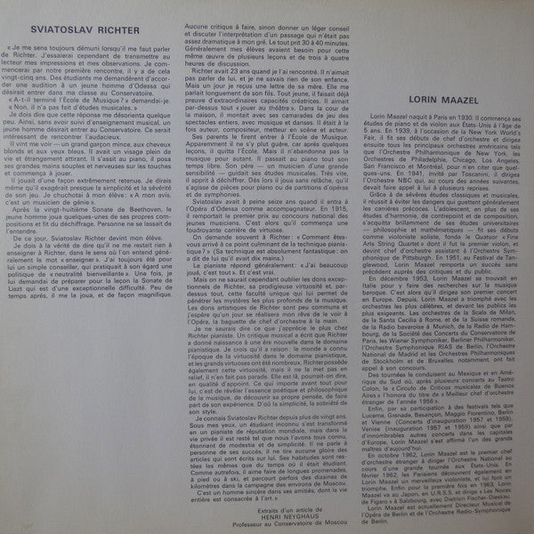 Sviatoslav Richter, Orchestre De Paris, Lorin Maazel - Johannes Brahms : Concerto N°2 Pour Piano Et Orchestre (LP, Thr)