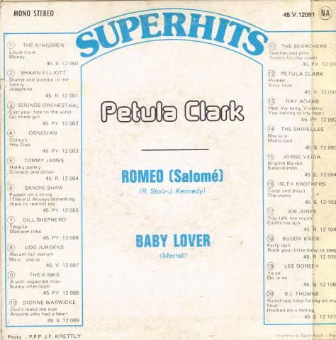 Petula Clark : Romeo / Baby Lover (7", Single)