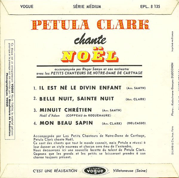 Petula Clark : Chante Noël (7", EP, Bla)