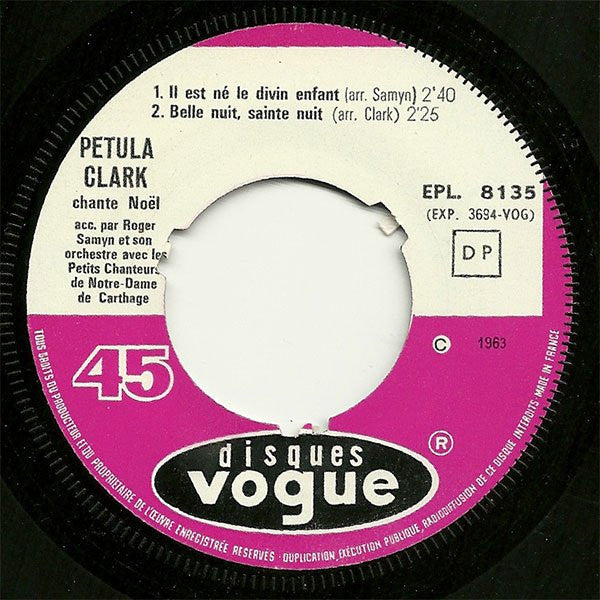 Petula Clark : Chante Noël (7", EP, Bla)