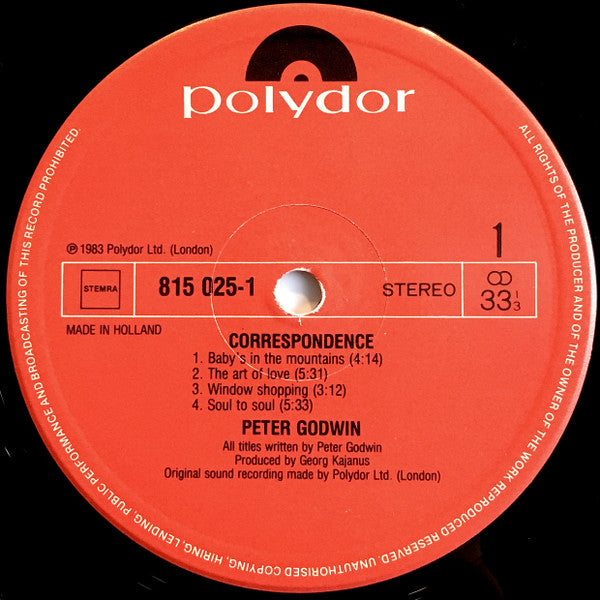 Peter Godwin : Correspondence (LP, Album)