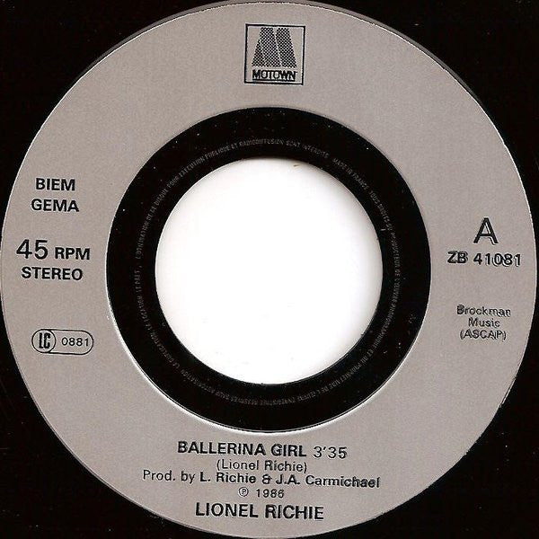 Lionel Richie : Ballerina Girl (7", Single)
