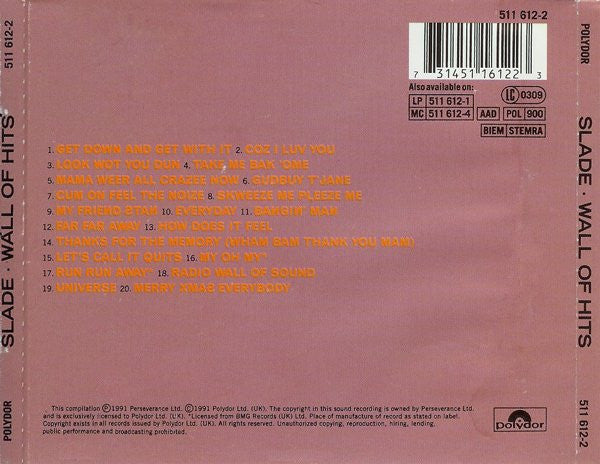 Slade : Wall Of Hits (CD, Comp)