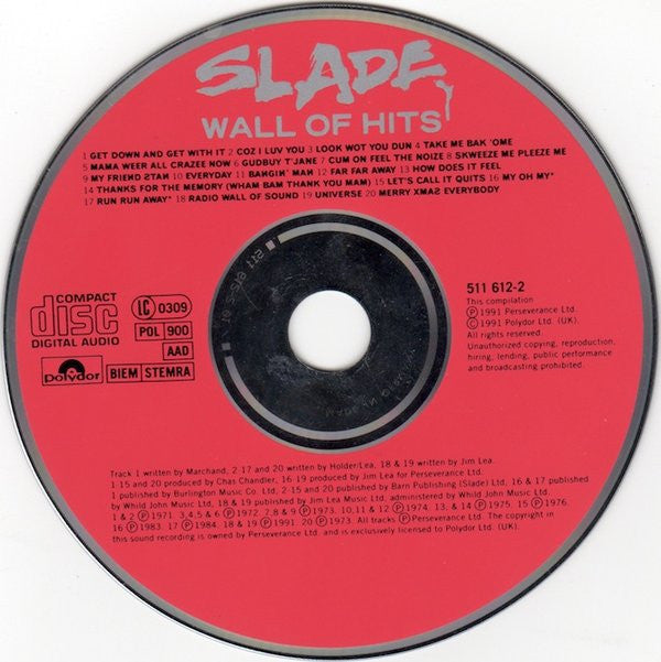 Slade : Wall Of Hits (CD, Comp)
