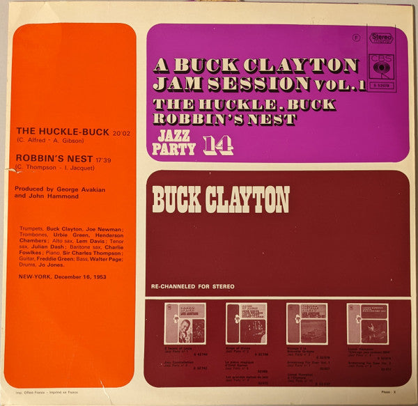 Buck Clayton : The Huckle-Buck And Robbins' Nest (A Buck Clayton Jam Session Vol. 1) (LP, Album, RE)