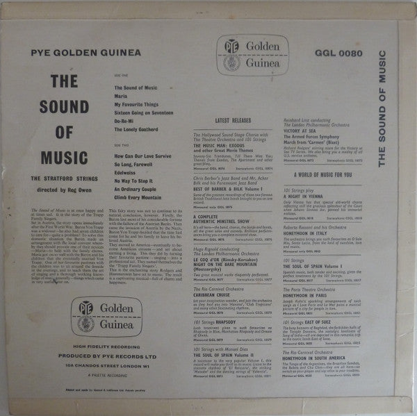 The Stratford Strings : The Sound Of Music (LP, Mono, Hig)