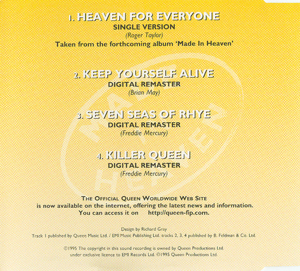 Queen : Heaven For Everyone (CD, Maxi, RM)