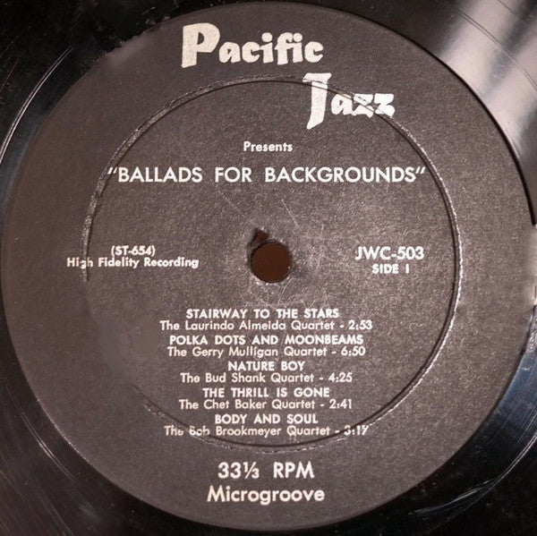 Various : Ballads For Backgrounds (LP, Comp, Mono)