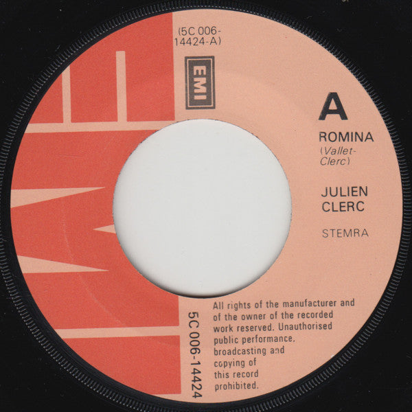Julien Clerc : Romina  (7", Single)