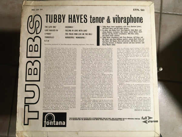 Tubby Hayes : Tubbs (LP, Album)