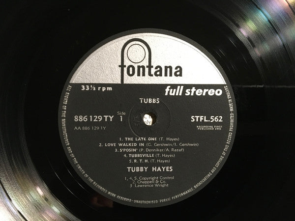 Tubby Hayes : Tubbs (LP, Album)