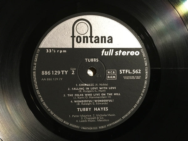 Tubby Hayes : Tubbs (LP, Album)