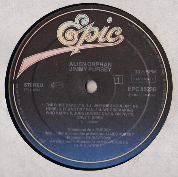 Jimmy Pursey : Alien Orphan (LP, Album)