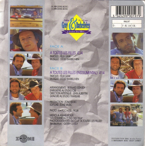 Félix Gray & Didier Barbelivien : À Toutes Les Filles (7", Single)