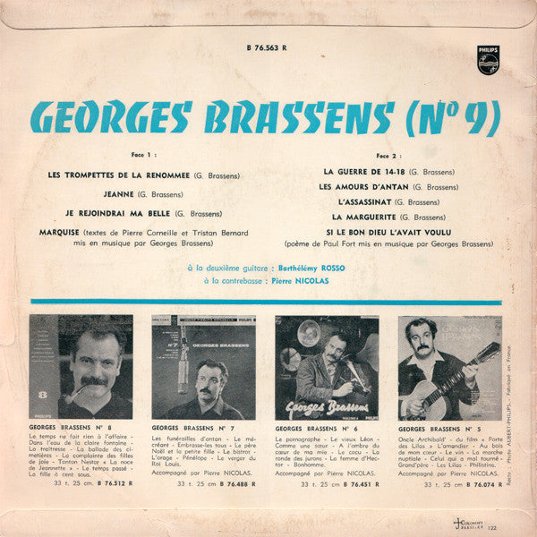 Georges Brassens : N° 9 (10", Album, Mono, RE)
