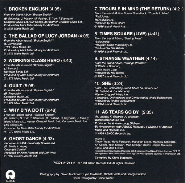 Marianne Faithfull : Faithfull - A Collection Of Her Best Recordings (CD, Comp)