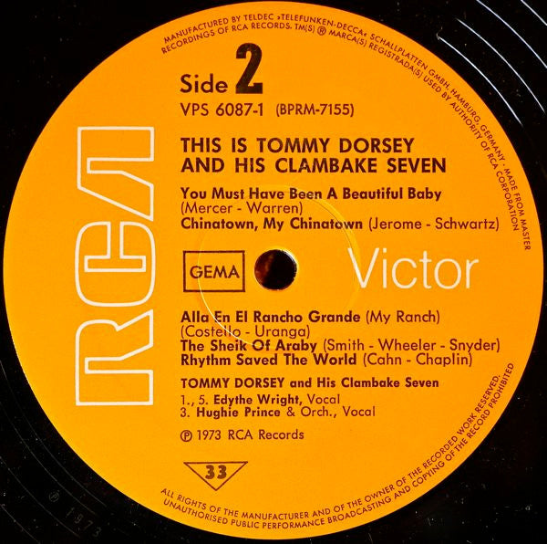 Tommy Dorsey & His Clambake Seven* : This Is Tommy Dorsey & His Clambake Seven (2xLP, Comp, Mono)