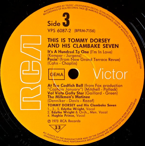 Tommy Dorsey & His Clambake Seven* : This Is Tommy Dorsey & His Clambake Seven (2xLP, Comp, Mono)