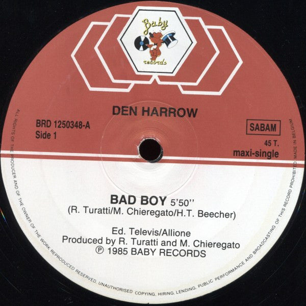 Den Harrow : Bad Boy (12", Maxi)