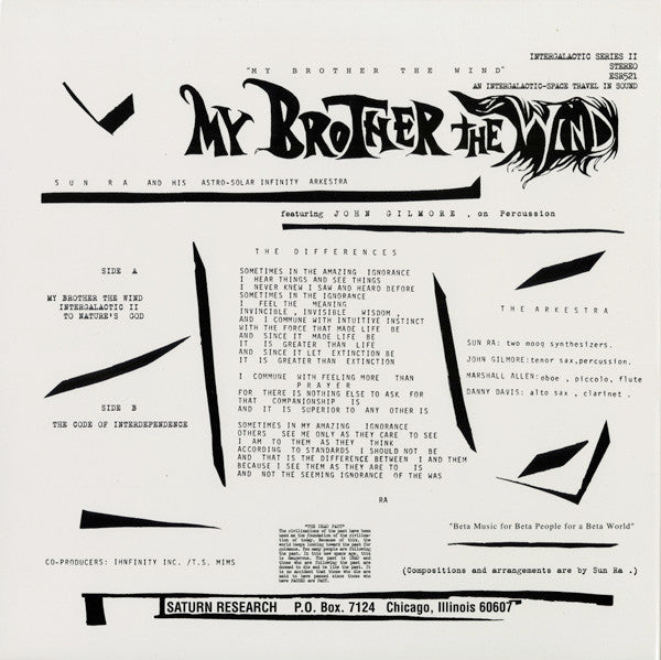 The Sun Ra Arkestra : My Brother The Wind (LP, Album, RE)