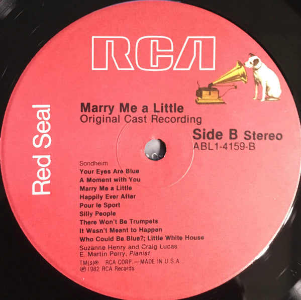 Stephen Sondheim : Marry Me A Little (Original Cast Recording) (LP, Album)