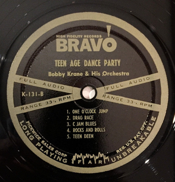 Bobby Krane And His Orchestra : Teen Age Dance Party (LP, Mono)