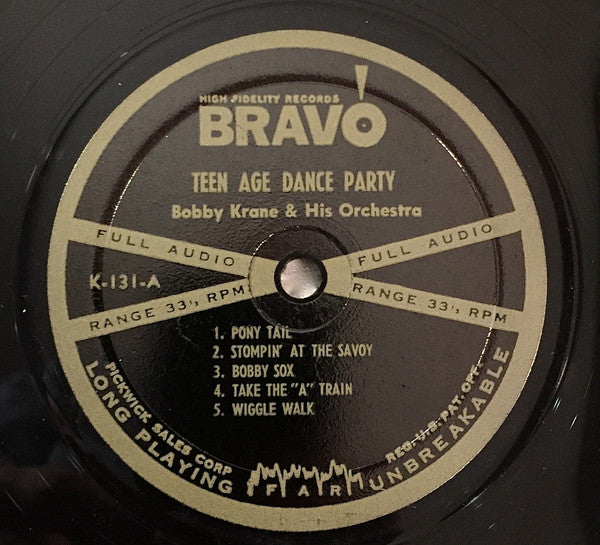 Bobby Krane And His Orchestra : Teen Age Dance Party (LP, Mono)