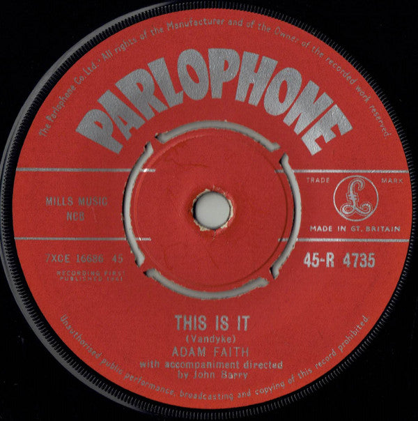 Adam Faith : Who Am I ? / This Is It (7", Single)
