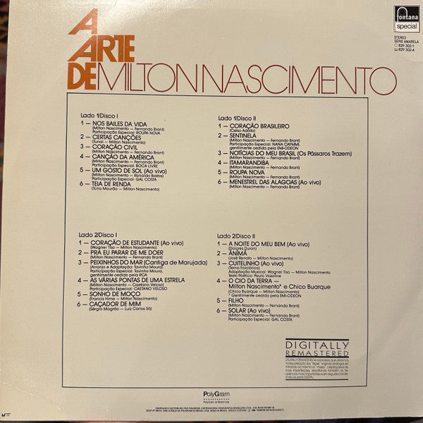 Milton Nascimento : A Arte De Milton Nascimento (2xLP, Comp, RM)