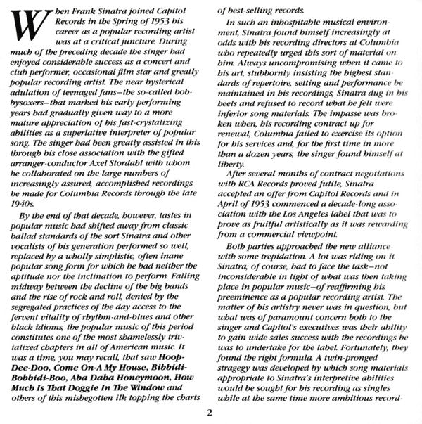 Frank Sinatra : Songs For Young Lovers & Swing Easy (CD, Comp)