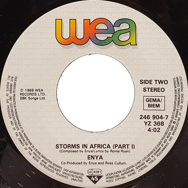 Enya : Storms In Africa (7")