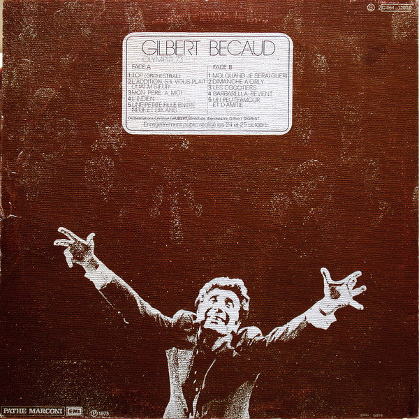 Gilbert Bécaud : Olympia 73 - Enregistrement Public (LP, Album, Tex)