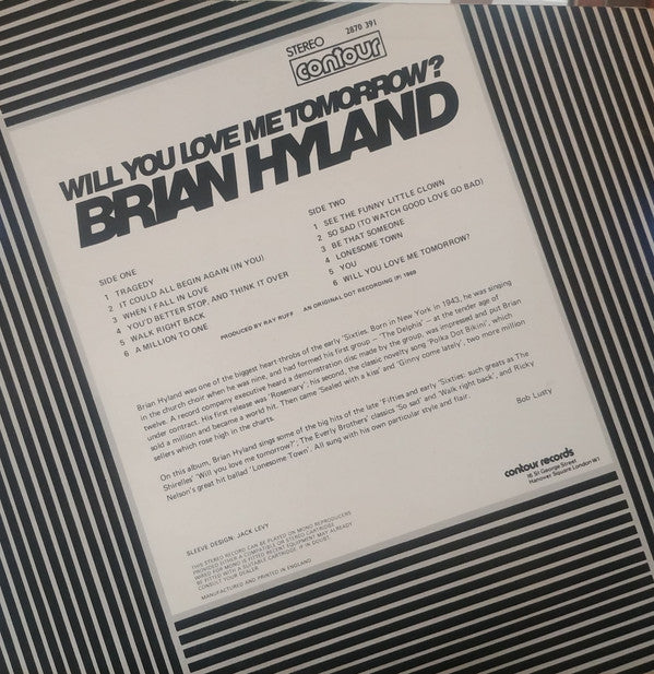 Brian Hyland : Will You Love Me Tomorrow (LP, RE)