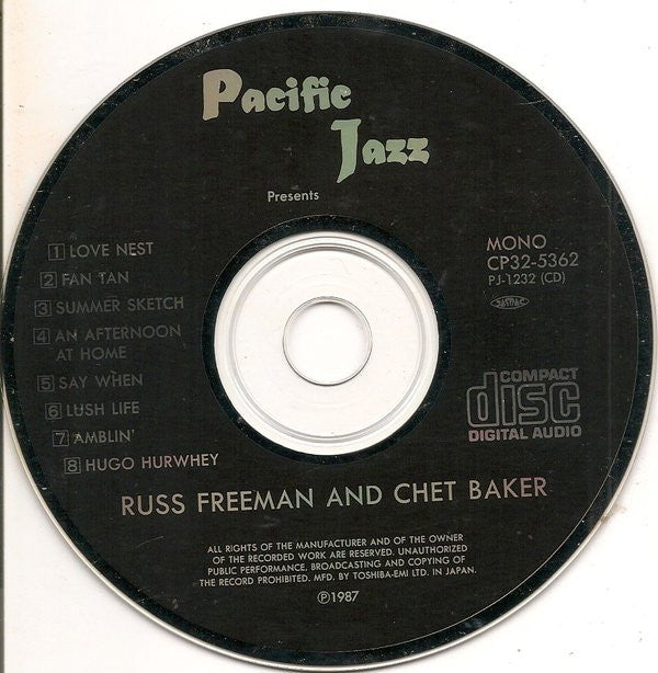 Chet Baker Quartet : Quartet: Russ Freeman And Chet Baker (CD, Album, RE)