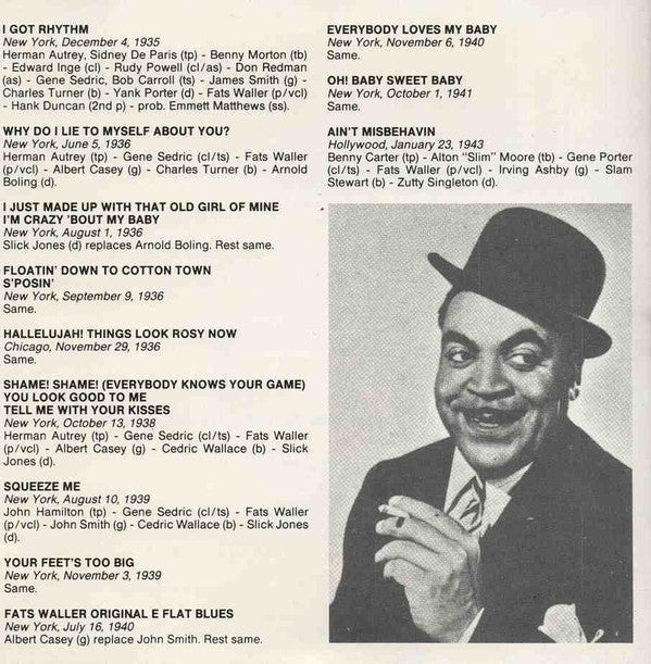 Fats Waller & His Rhythm : Ain't Misbehavin' (1934 - 1943) (CD, Comp)