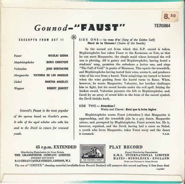 Charles Gounod : Faust - Act II (7", EP)