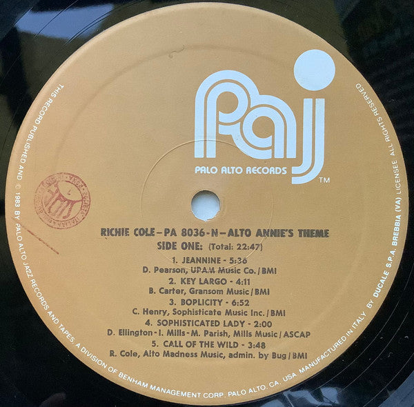 Richie Cole : Alto Annie's Theme (LP, Album)