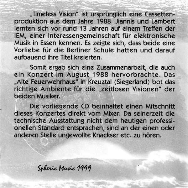 Jiannis & Lambert : Timeless Vision (CD, RE, RM)