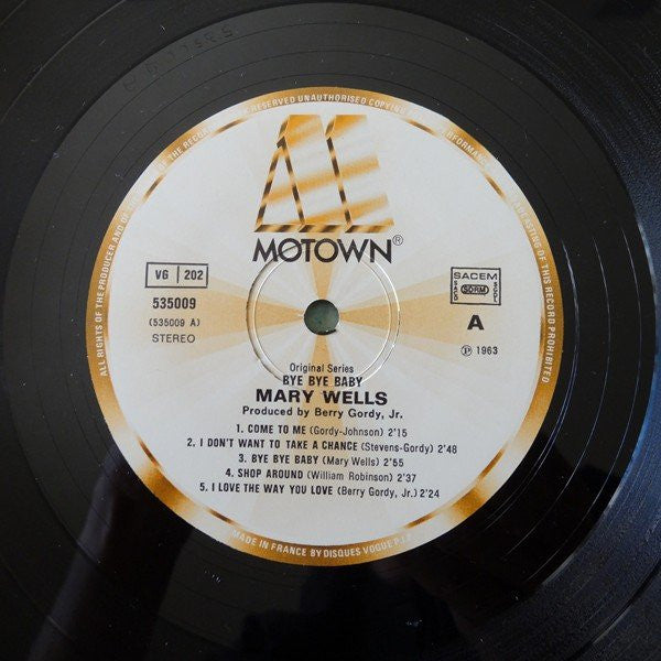 Mary Wells : Bye Bye Baby (LP, Album, RE)