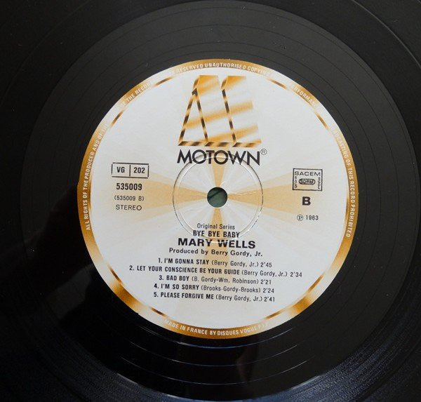 Mary Wells : Bye Bye Baby (LP, Album, RE)
