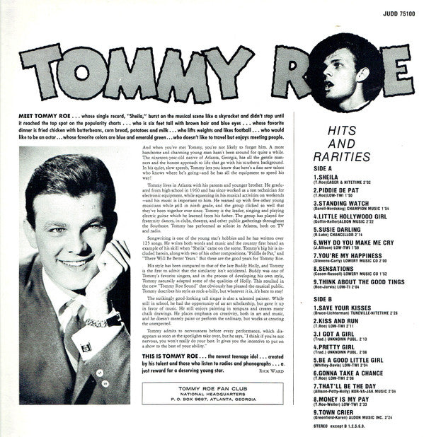 Tommy Roe : Hits And Rarities (LP, Comp)