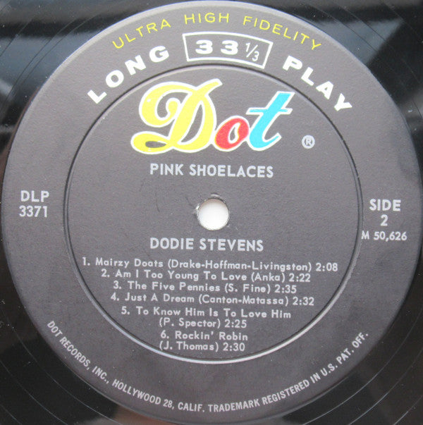 Dodie Stevens : Pink Shoelaces (LP, Album, Mono)