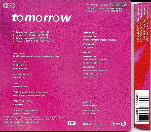Tongue N Cheek : Tomorrow (CD, Maxi)