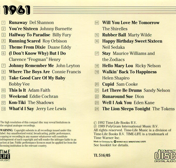 Various : 1961 (CD, Comp, RM)