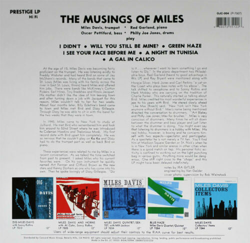 Miles Davis : The Musings Of Miles (LP, Album, Mono, RE, 180)