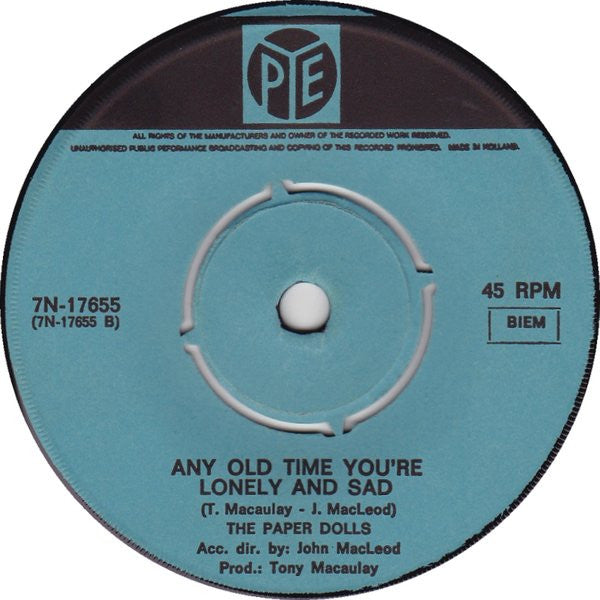 Paper Dolls : Someday (7", Single)