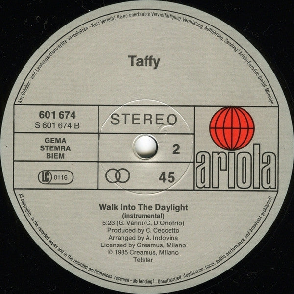 Taffy : Walk Into The Daylight (12", Maxi)