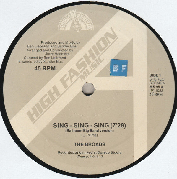 The Broads : Sing - Sing - Sing (Ballroom Big Band Version & Mega Be-Bop-Mix) (12")